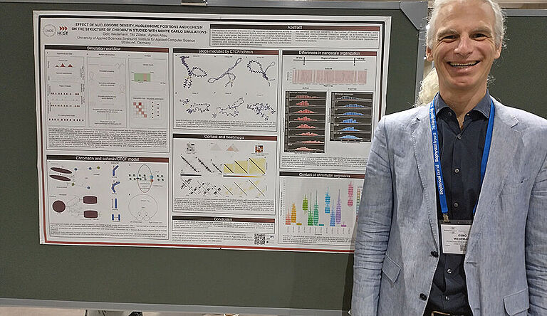 Prof. Gero Wedemann präsentiert sein Poster zur Gen-Forschung bei einer Tagung der Biophysical Society