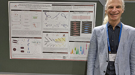 Prof. Gero Wedemann präsentiert sein Poster zur Gen-Forschung bei einer Tagung der Biophysical Society