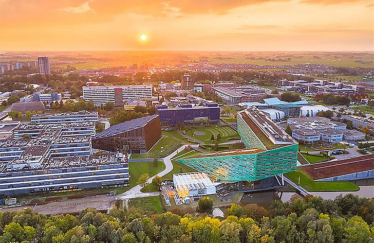 Luftaufnahme vom Campus der Hanzehogeschool